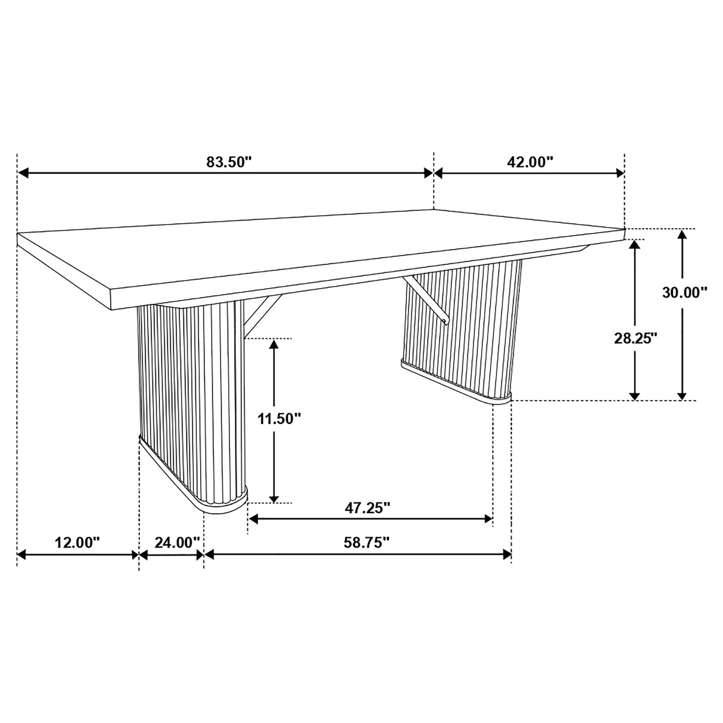 Catherine 5-piece Rectangular Dining Table Set Black