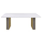 Carla 80-inch Cultured Carrara Marble Top Dining Table White