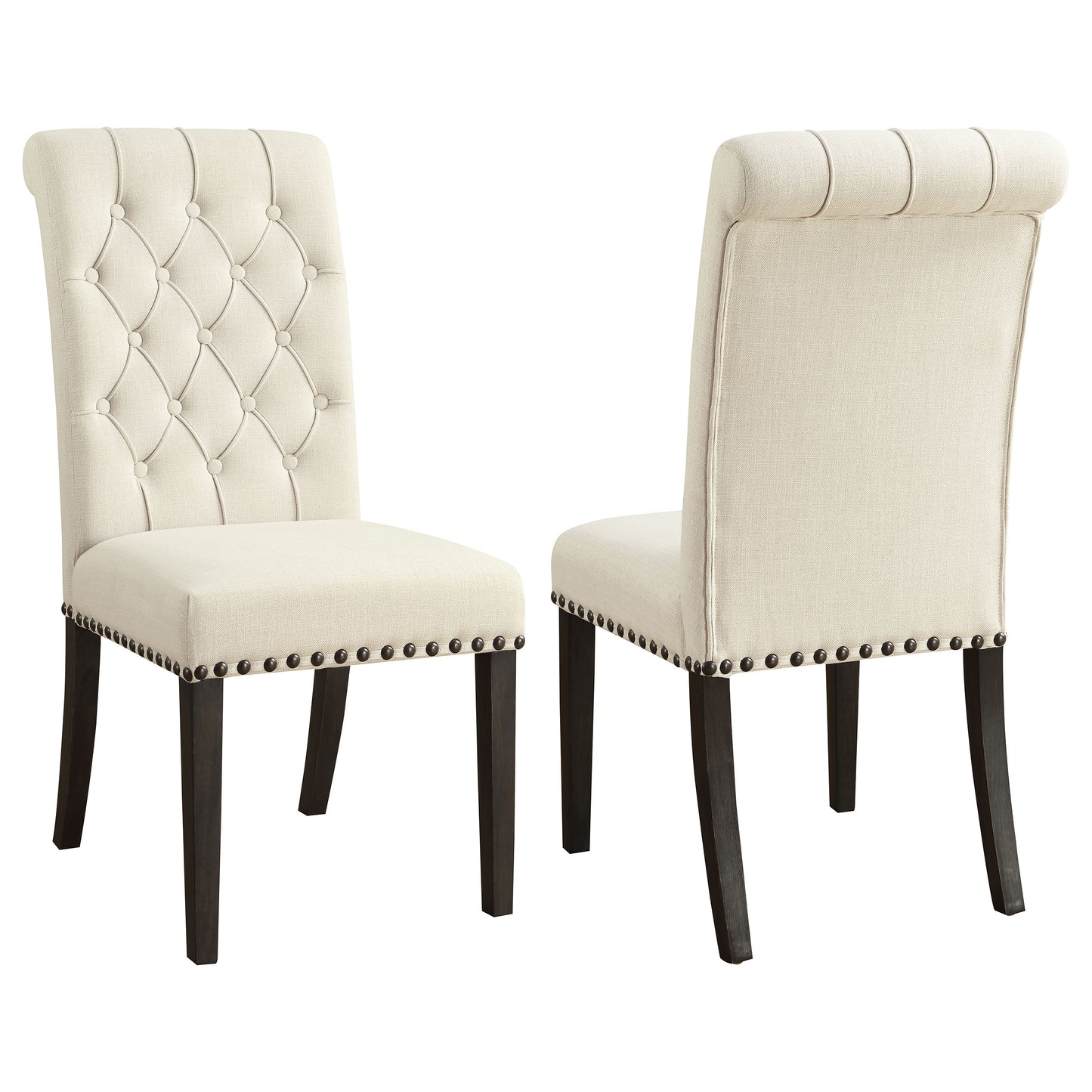 Alana Fabric Upholstered Dining Side Chair Beige (Set of 2)