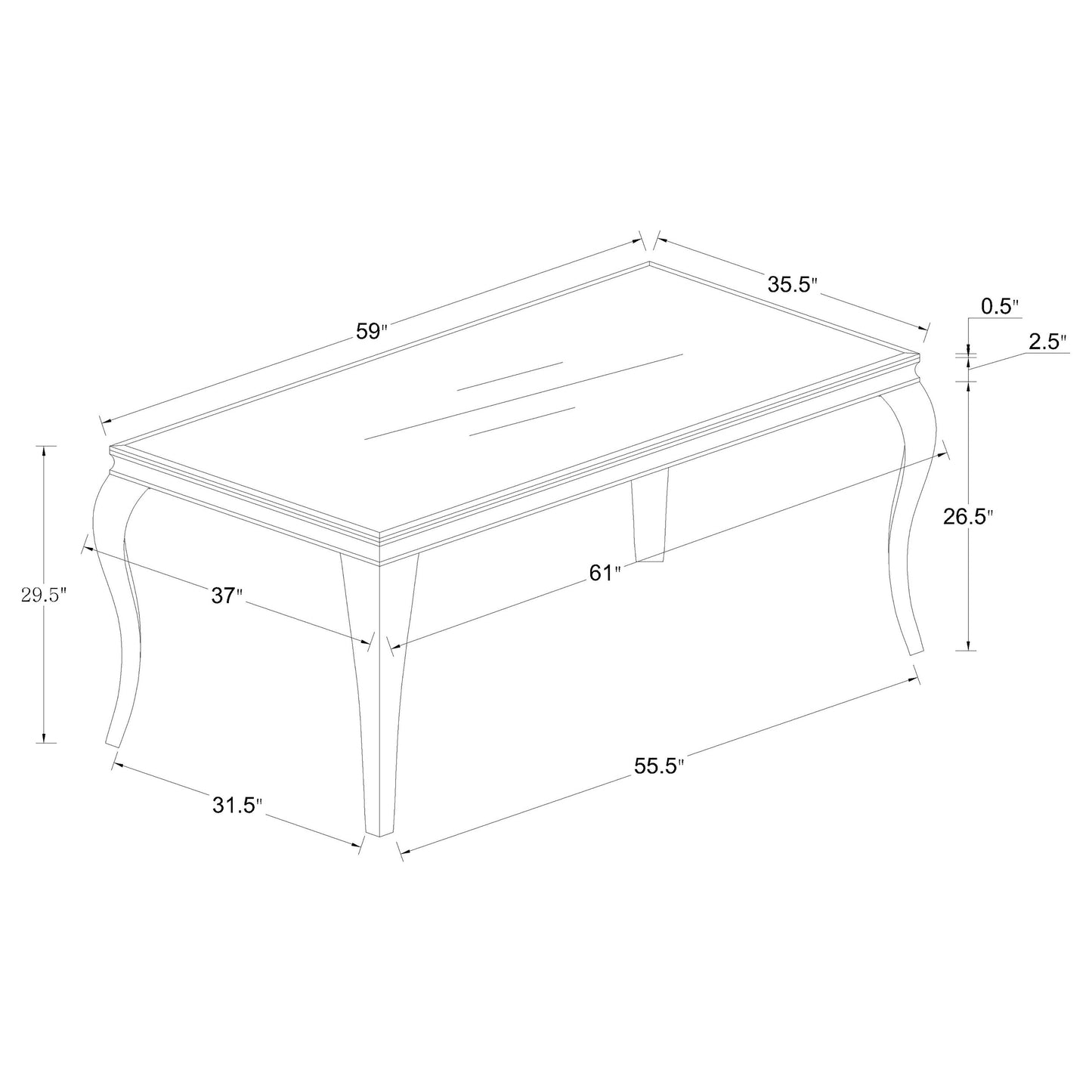 Carone 5-piece 61" Rectangular White Glass Dining Set Blue