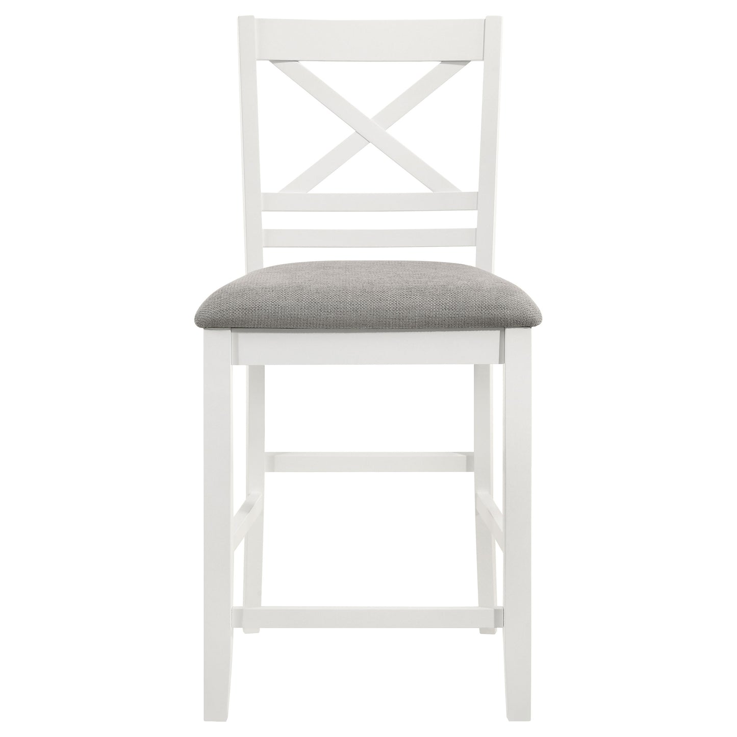 Hollis Wood Counter Chair with Cushion White (Set of 2)