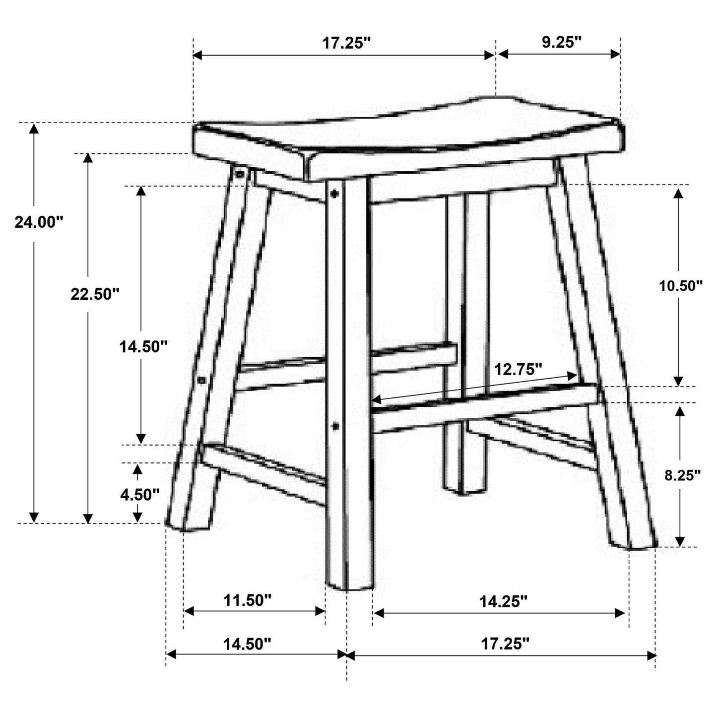 Durant Wood Backless Counter Stool Black (Set of 2)