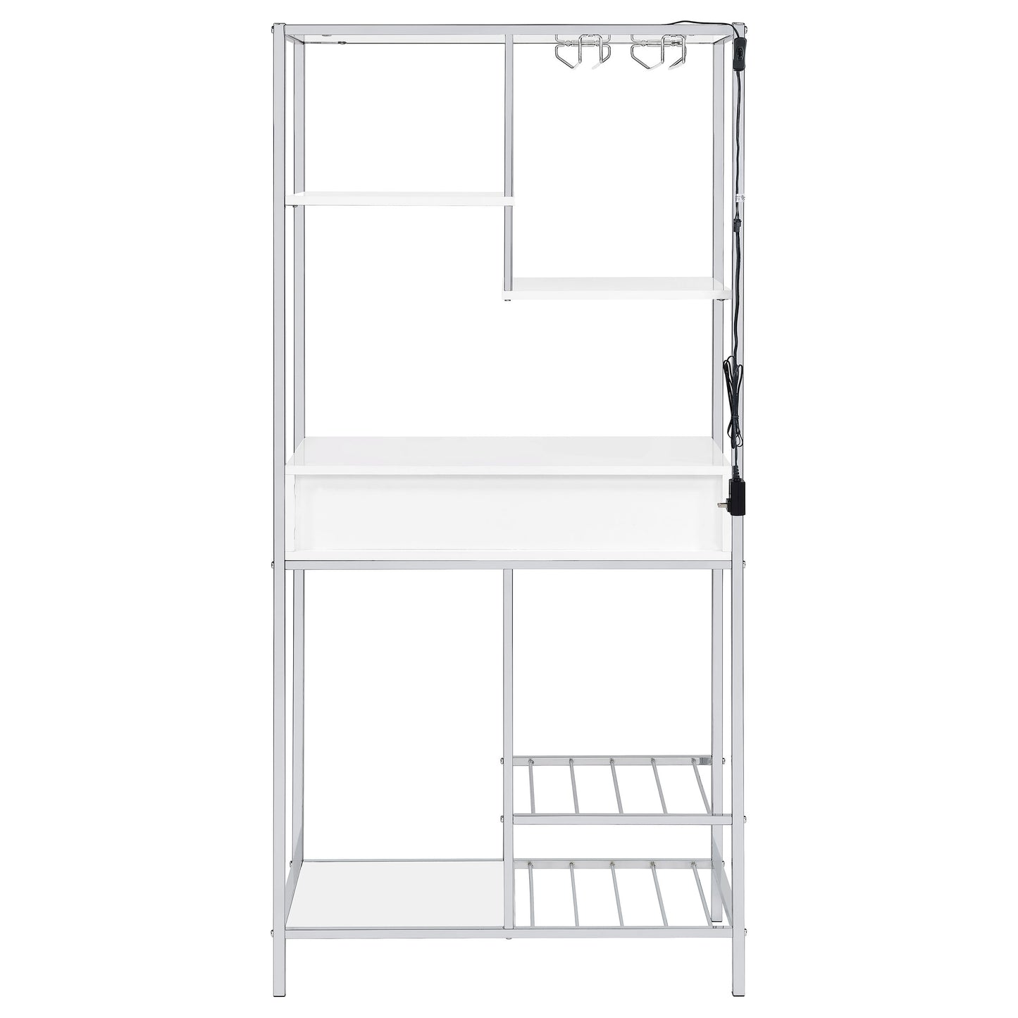 Figueroa 5-shelf Wine Storage Bar Cabinet White High Gloss