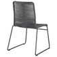 Jerome Woven Rope Stackable Side Chair Charcoal (Set of 2)