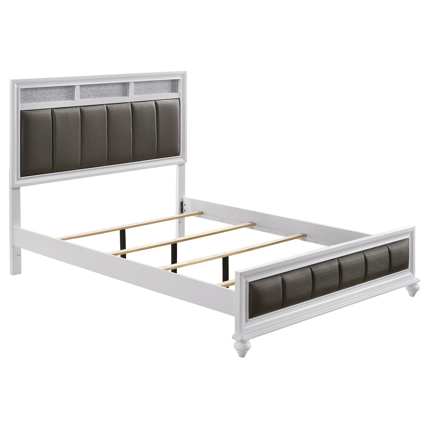 Barzini Wood California King Panel Bed White