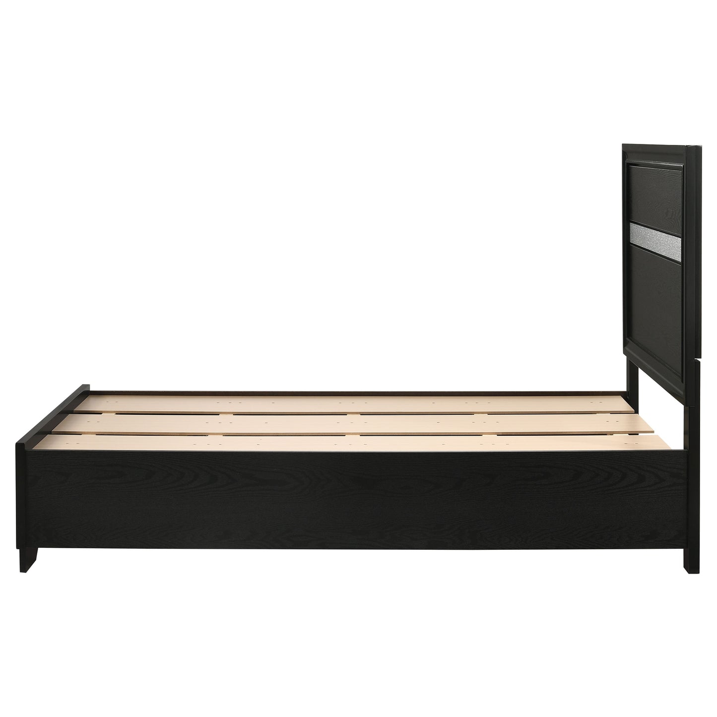 Miranda 51-inch Wood Twin Storage Panel Bed Black