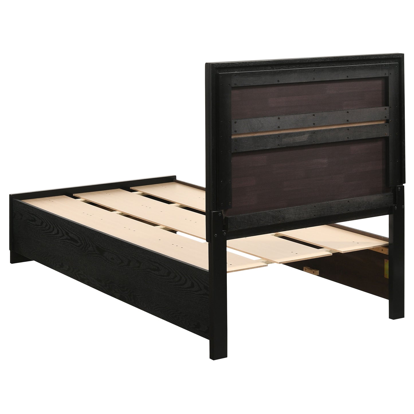 Miranda 51-inch Wood Twin Storage Panel Bed Black