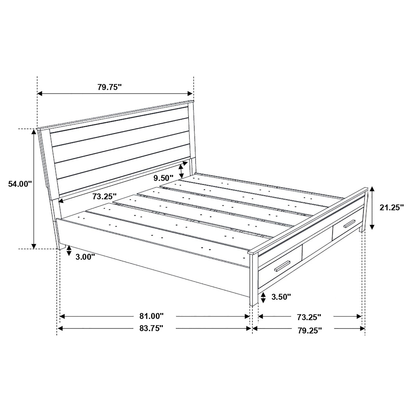 Woodmont Eastern King Storage Bed Rustic Golden Brown