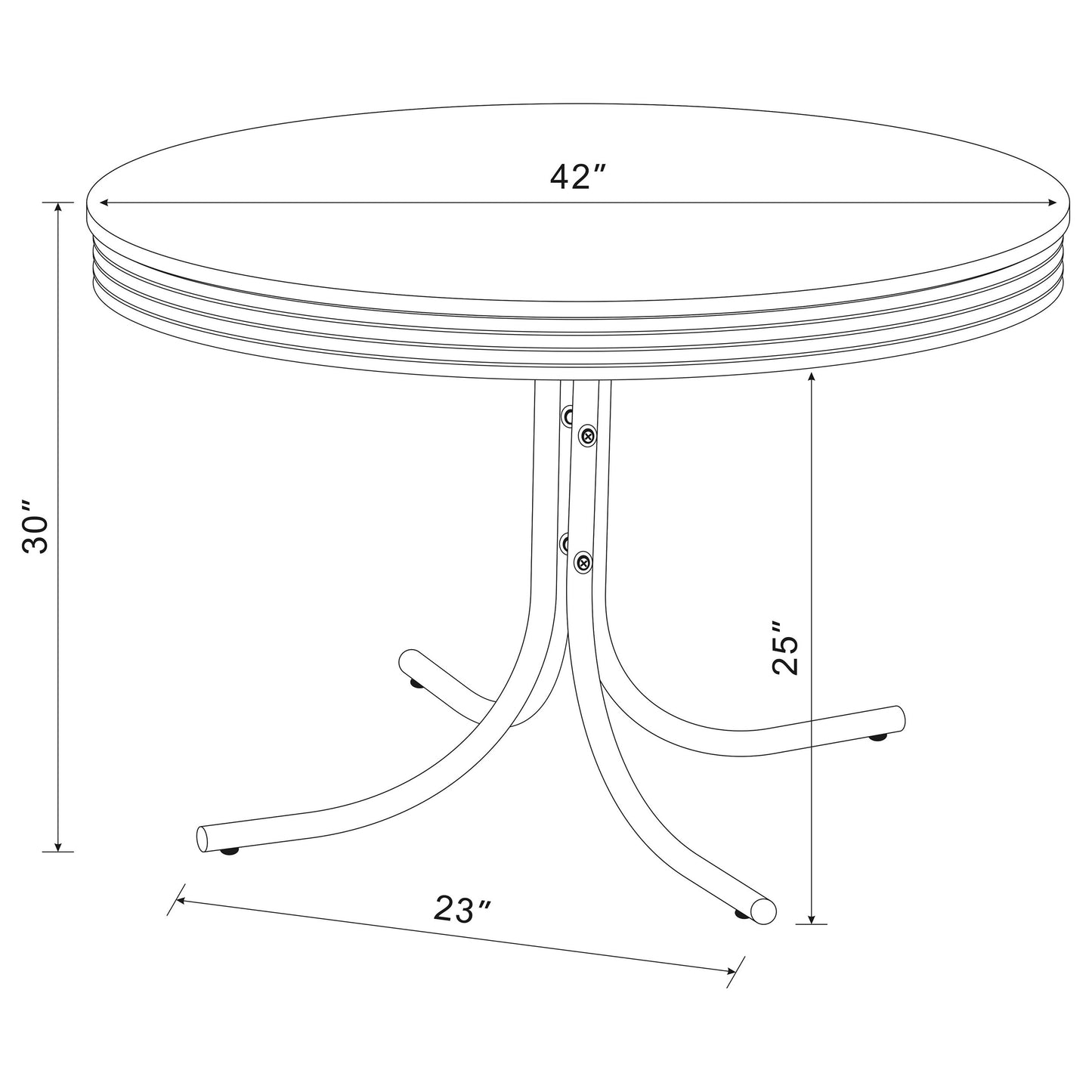 Retro 5-piece Round Dining Table Set White and Red