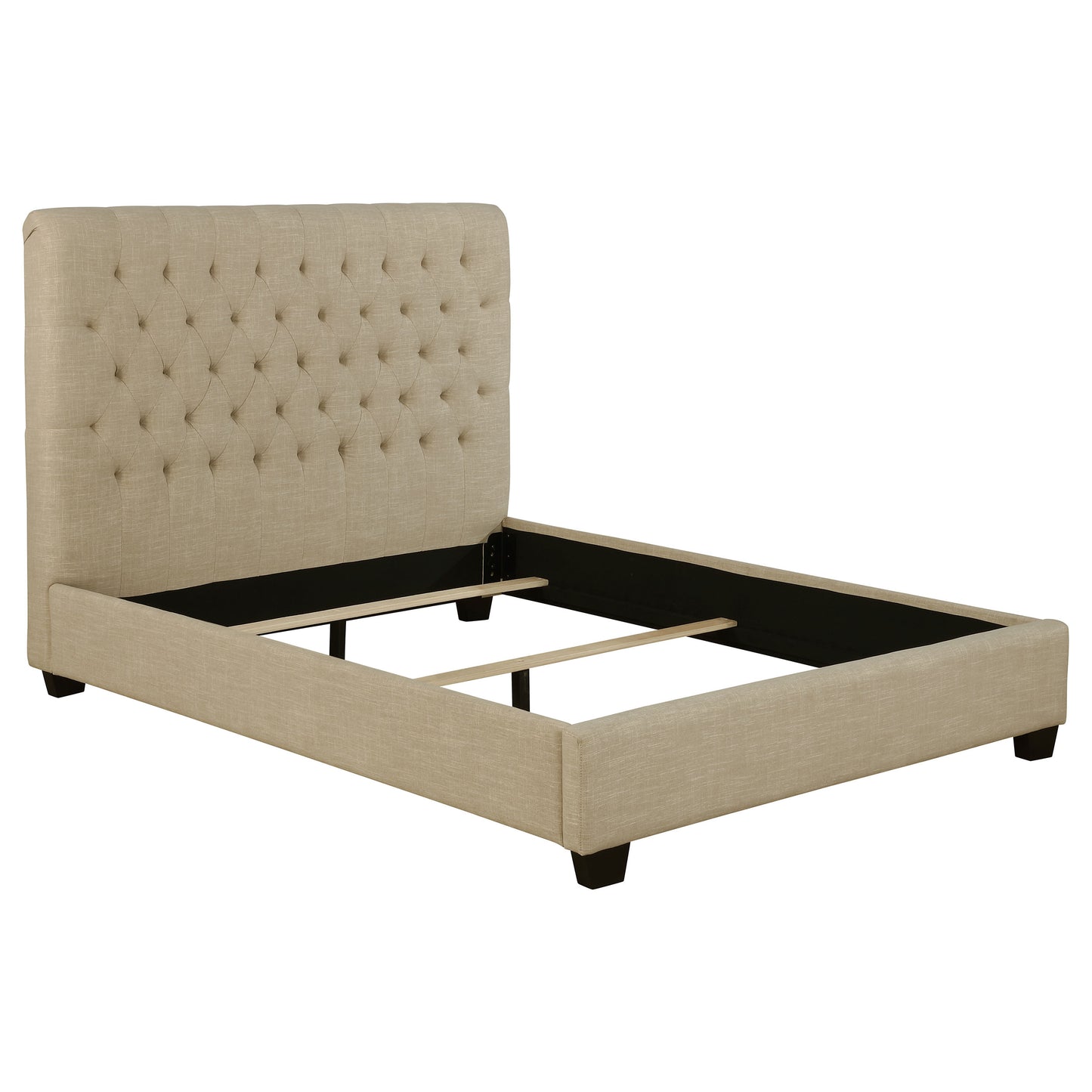 Chloe Upholstered Eastern King Panel Bed Oatmeal