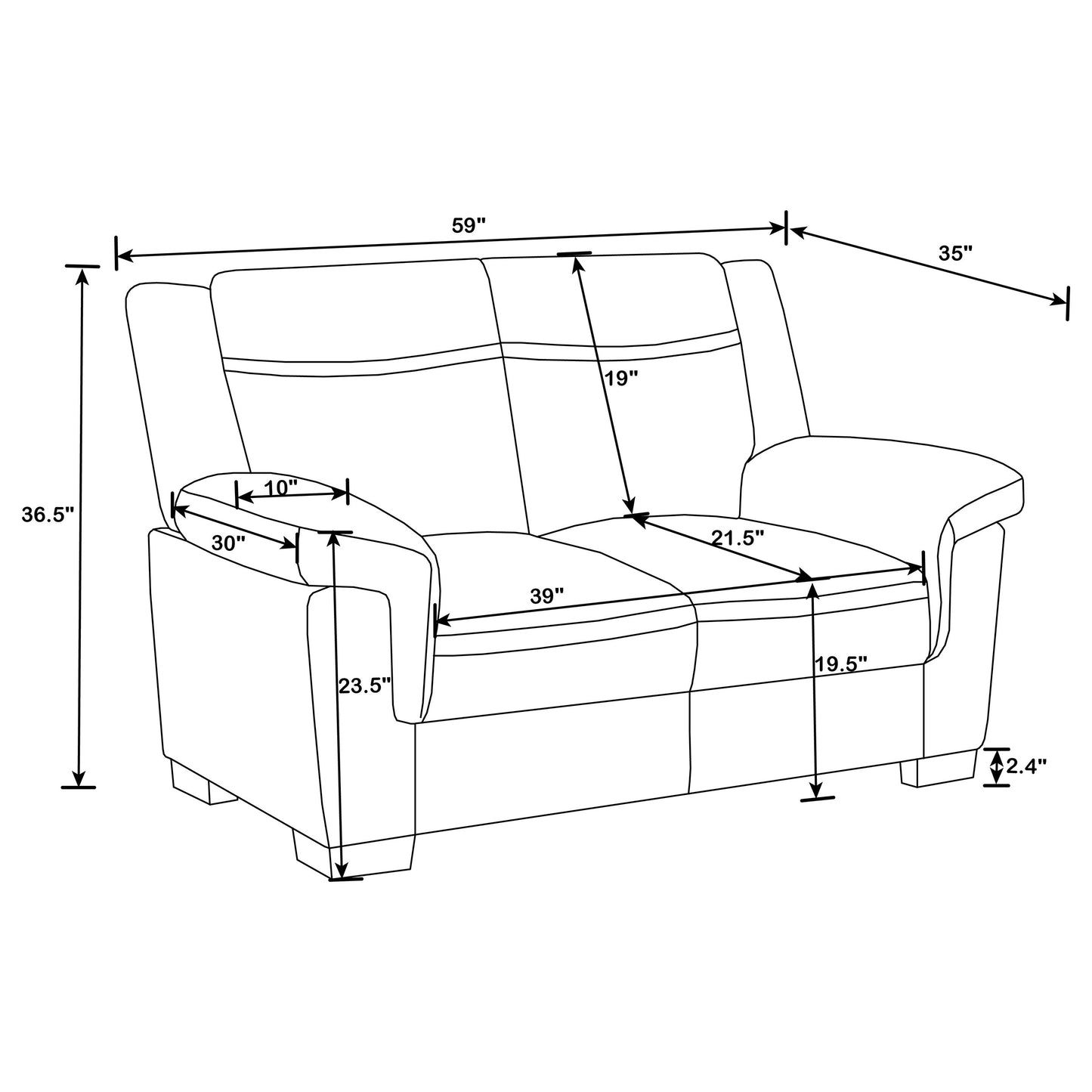 Arabella 3-piece Upholstered Padded Arm Sofa Set Grey