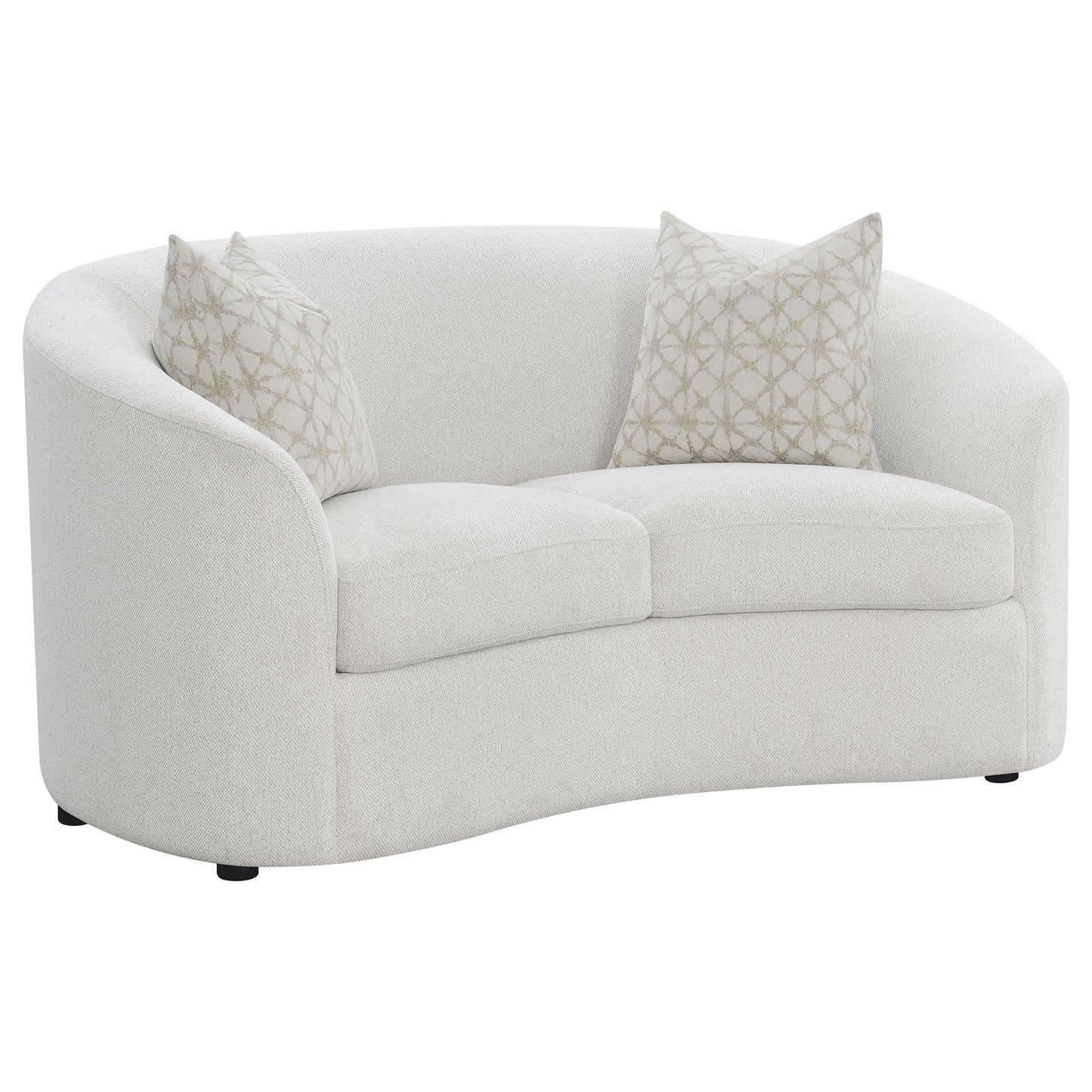 Rainn 3-piece Boucle Upholstered Sloped Arm Sofa Set Latte