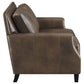 Leaton 3-piece Upholstered Recessed Arm Sofa Set Brown Sugar