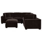 Lakeview 6-piece Upholstered Modular Sectional Chocolate