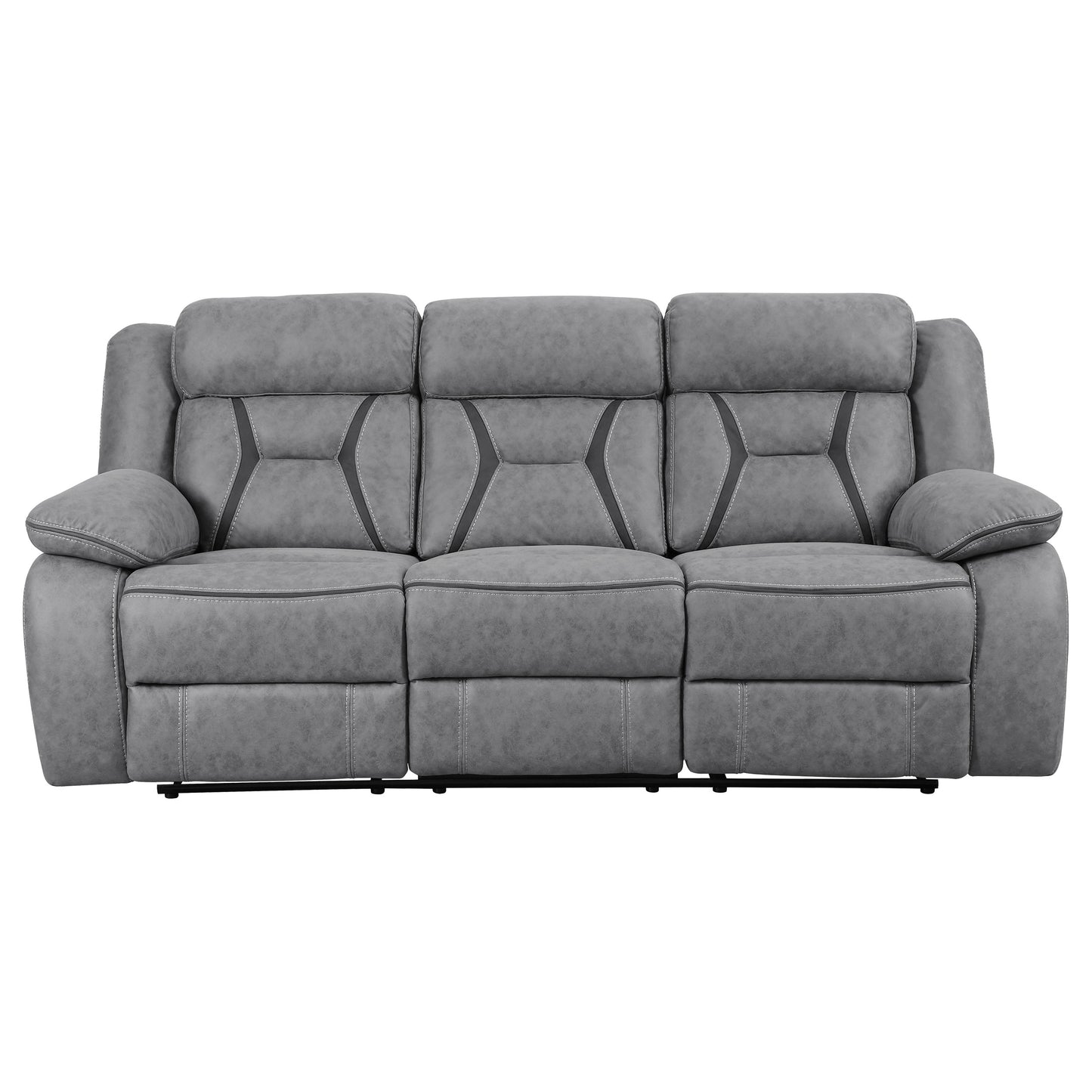 Higgins 3-piece Upholstered Motion Reclining Sofa Set Grey