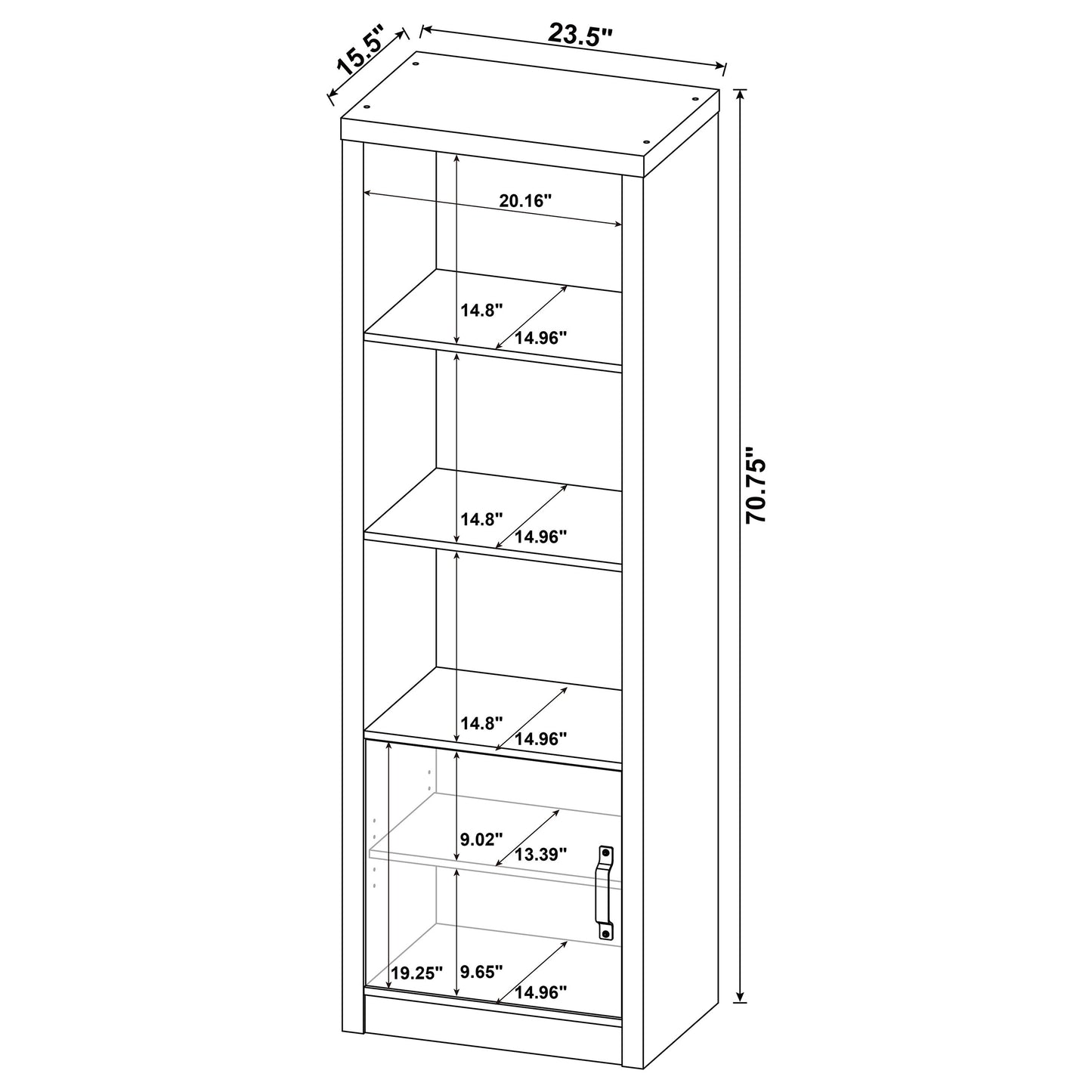 Burke 3-shelf Engineered Wood Media Tower Grey Driftwood