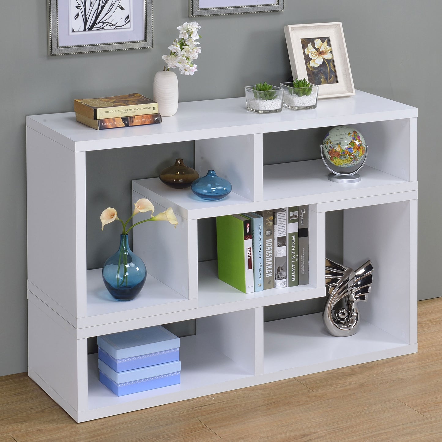 Velma Multipurpose TV Stand and Bookshelf White