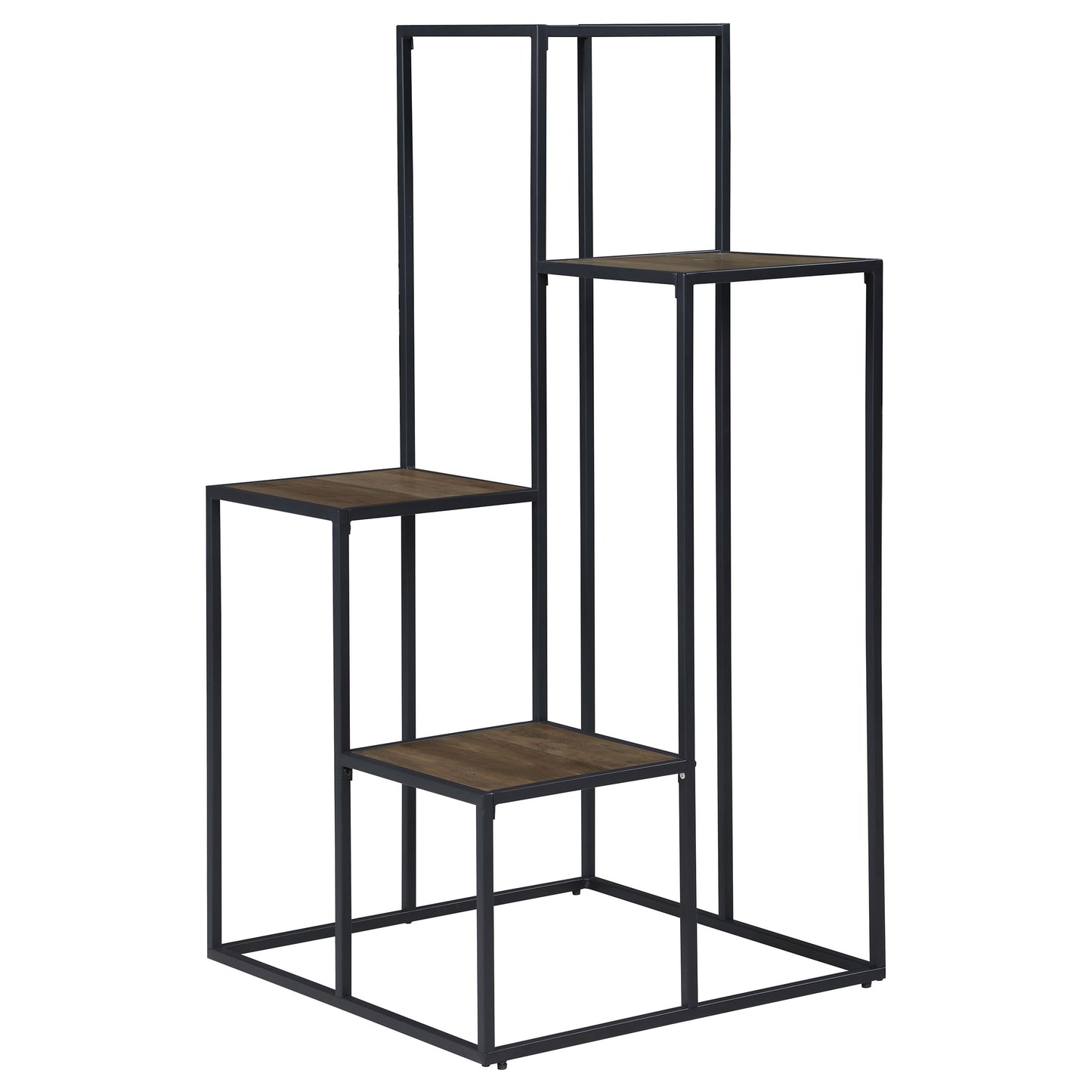 Rito 4-tier Multi-Display Shelf Rustic Brown and Black