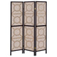 Vulcan 3 Panel Room Divider Folding Shoji Screen Cappuccino