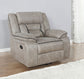 Greer Upholstered Swivel Glider Recliner Chair Taupe