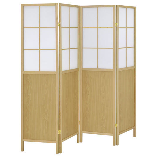 Edwards 4-Panel Room Divider Folding Shoji Screen Natural