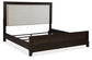 Neymorton California King Upholstered Panel Bed with Mirrored Dresser, Chest and Nightstand