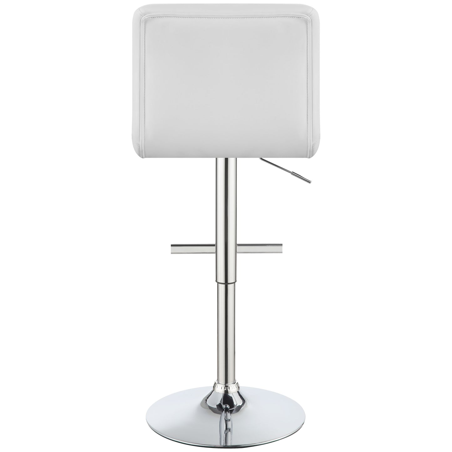 Lenny Upholstered Adjustable Bar Stool White (Set of 2)