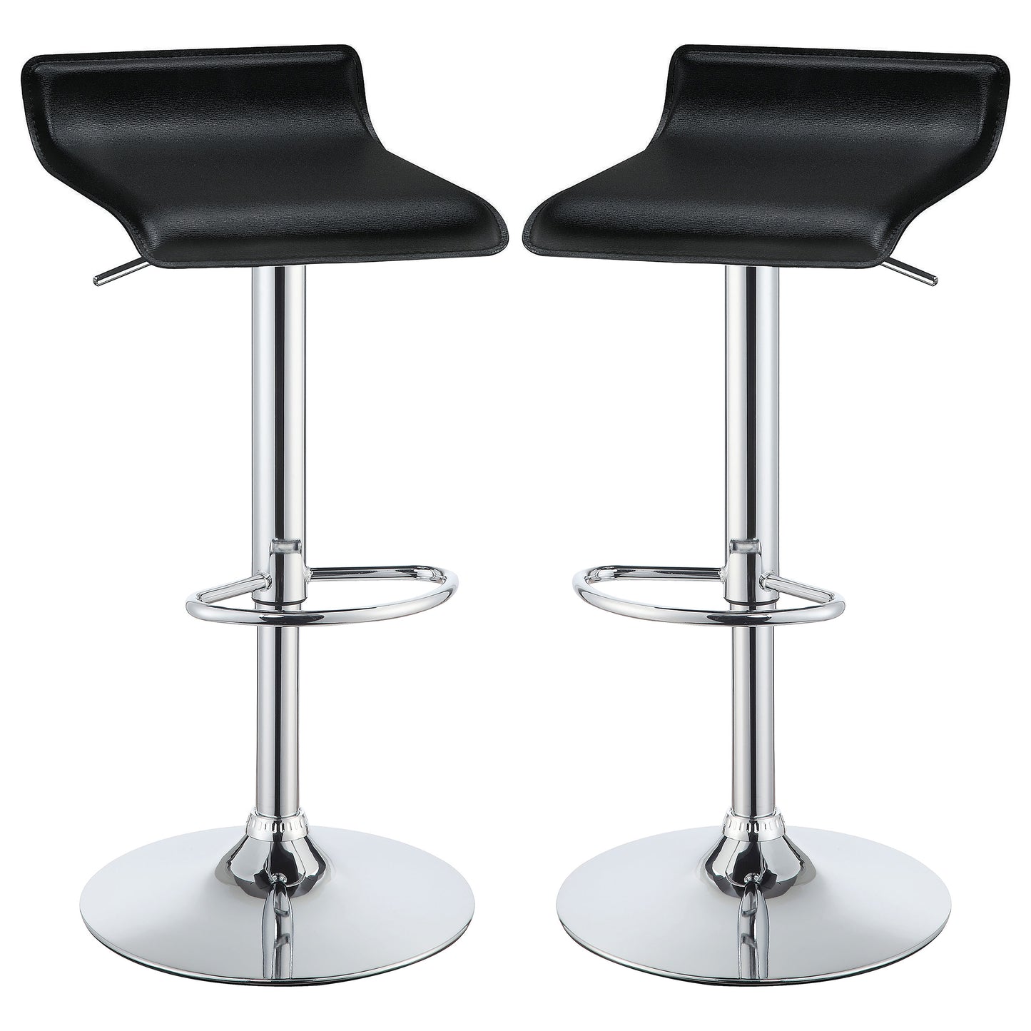 Bidwell Upholstered Adjustable Bar Stool Black (Set of 2)