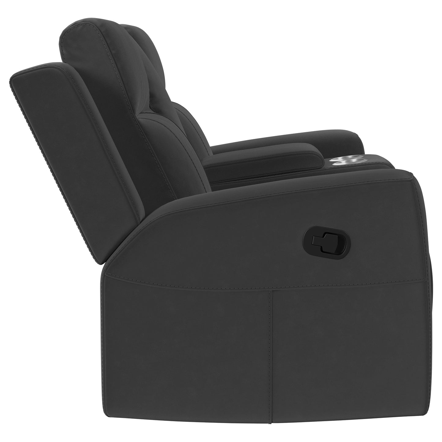 Brentwood Upholstered Reclining Loveseat Dark Charcoal