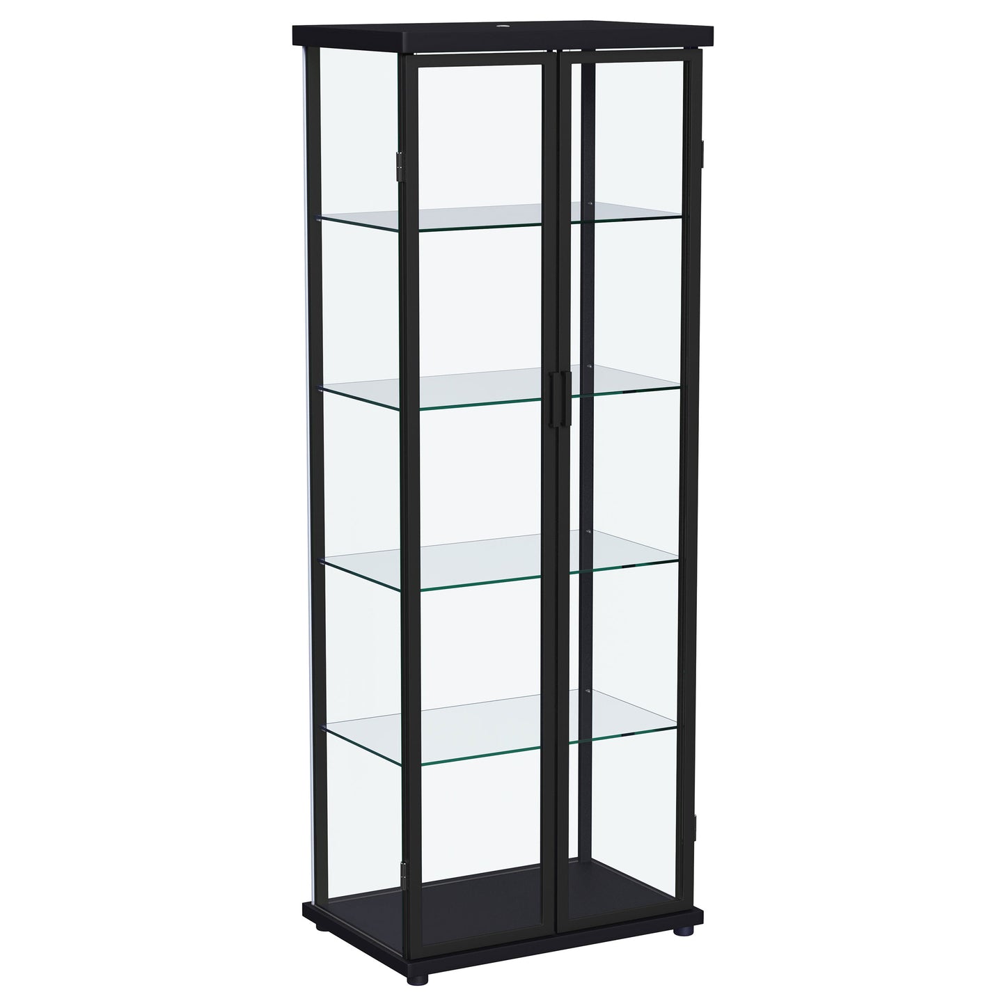 Aero 4-shelf Display Curio Cabinet with LED Lighting Black