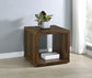 Frisco Square Engineered Wood Side End Table Dark Pine