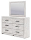 Cayboni Queen Panel Bed with Mirrored Dresser, Chest and 2 Nightstands