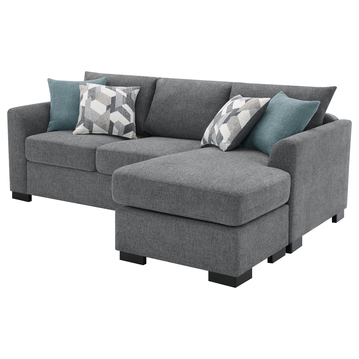 Storey Upholstered Sleeper Sectional Chaise Sofa Grey