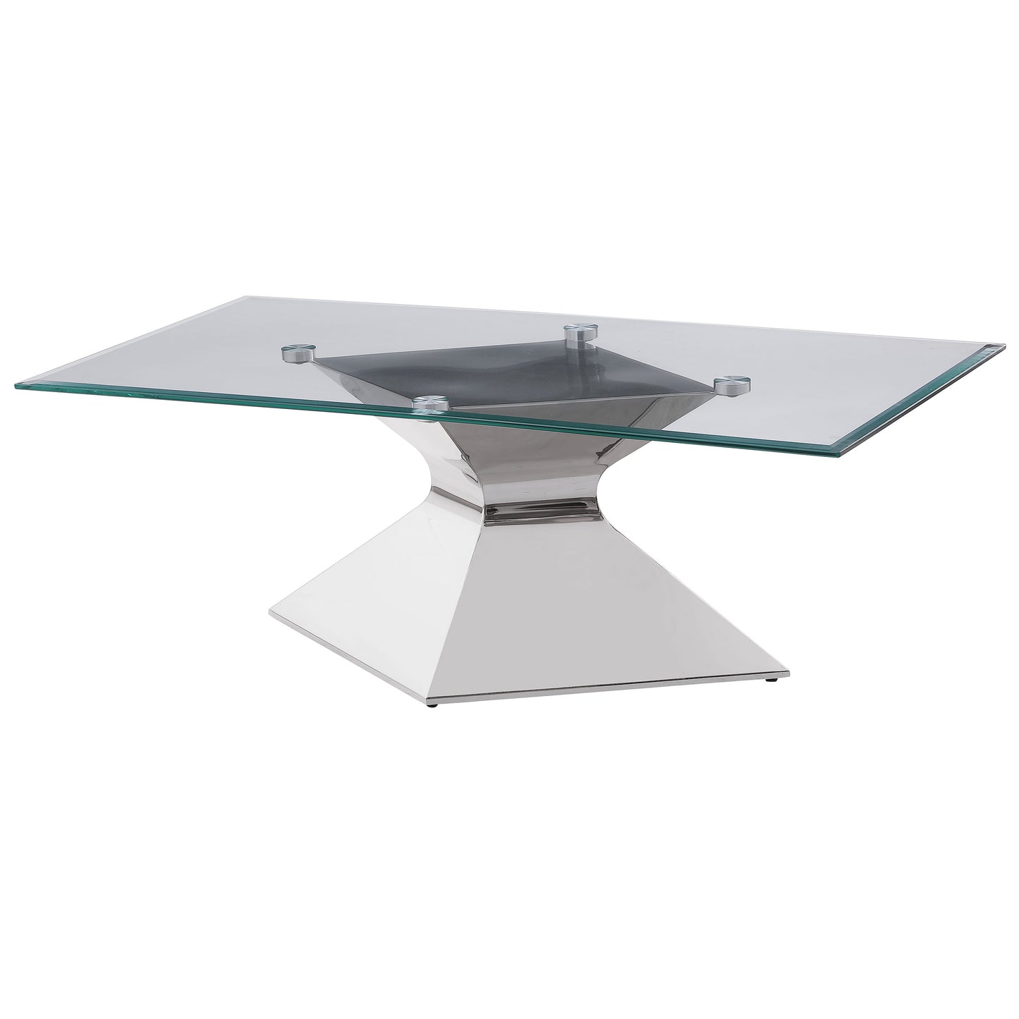 Jenny Glass Top Stainless Steel Coffee Table Chrome