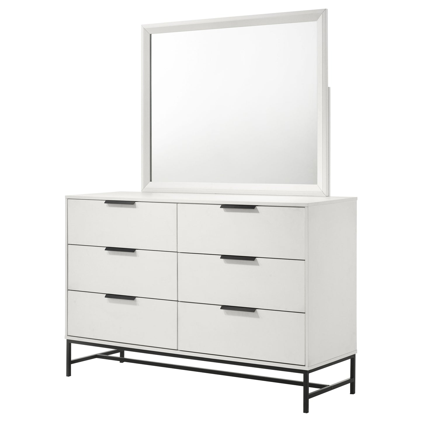 Sonora 6-drawer Dresser with Mirror White