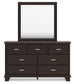 Covetown Twin Panel Bed with Mirrored Dresser and Chest