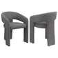 Eudora Boucle Upholstered Dining Arm Chair Grey (Set of 2)