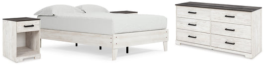 Shawburn Full Platform Bed with Dresser and 2 Nightstands