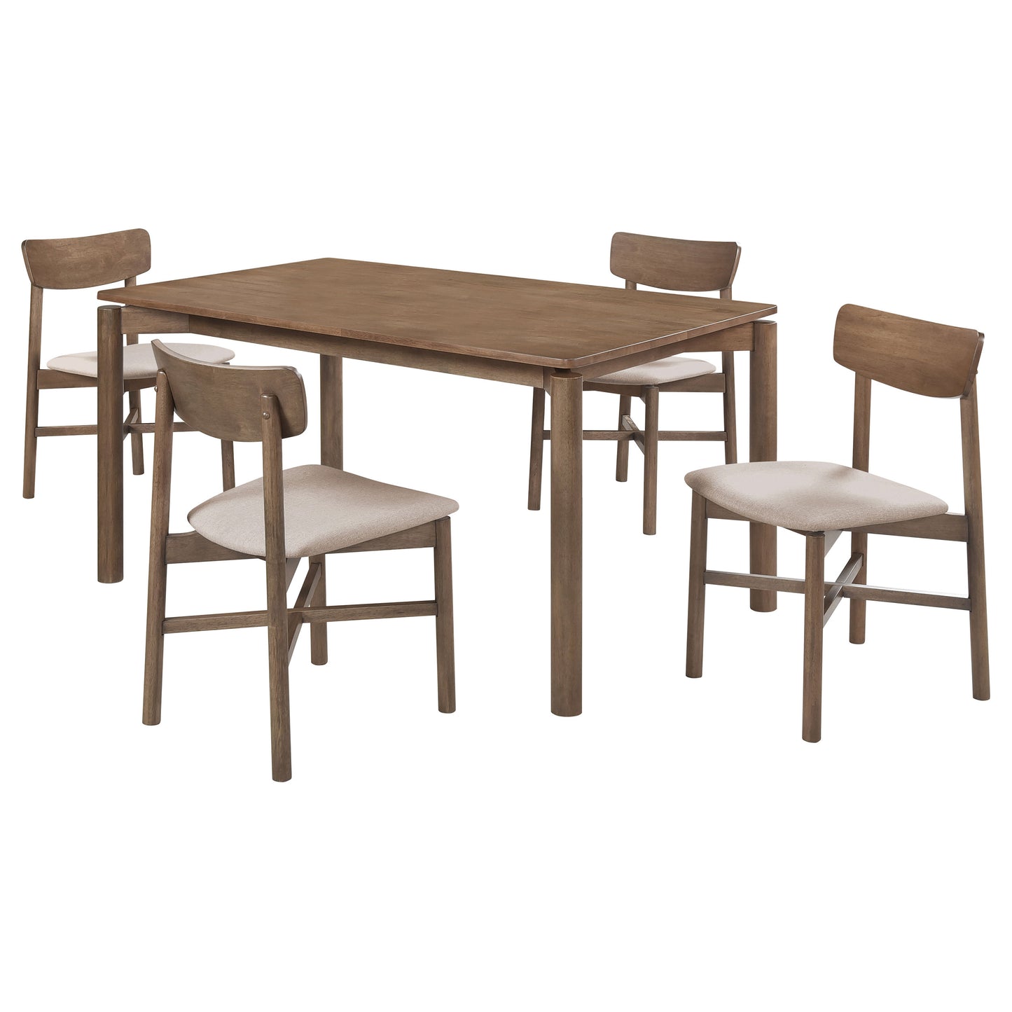 Parkridge 5-piece 59-inch Wood Dining Set Natural Walnut