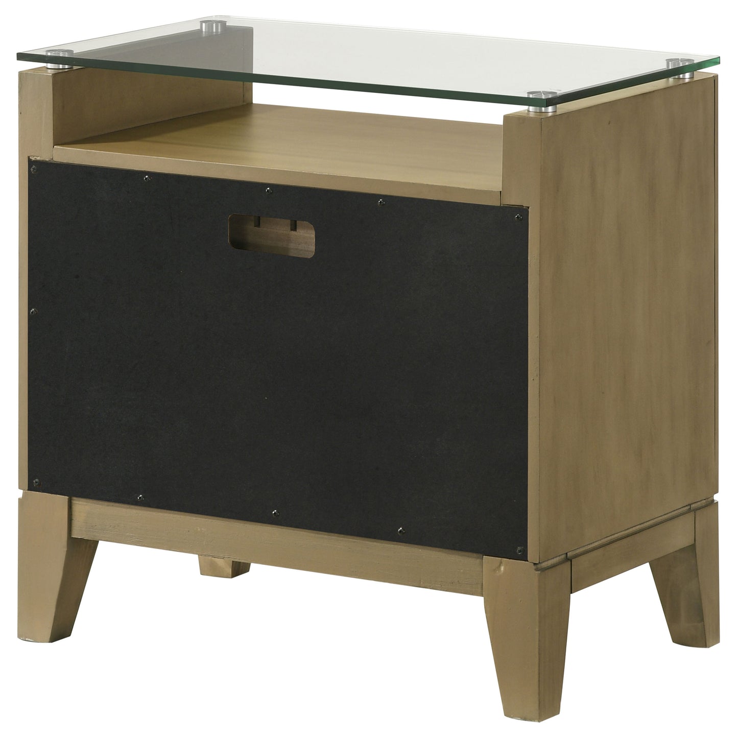 Granada 2-drawer Glass Top Nightstand Natural Pine