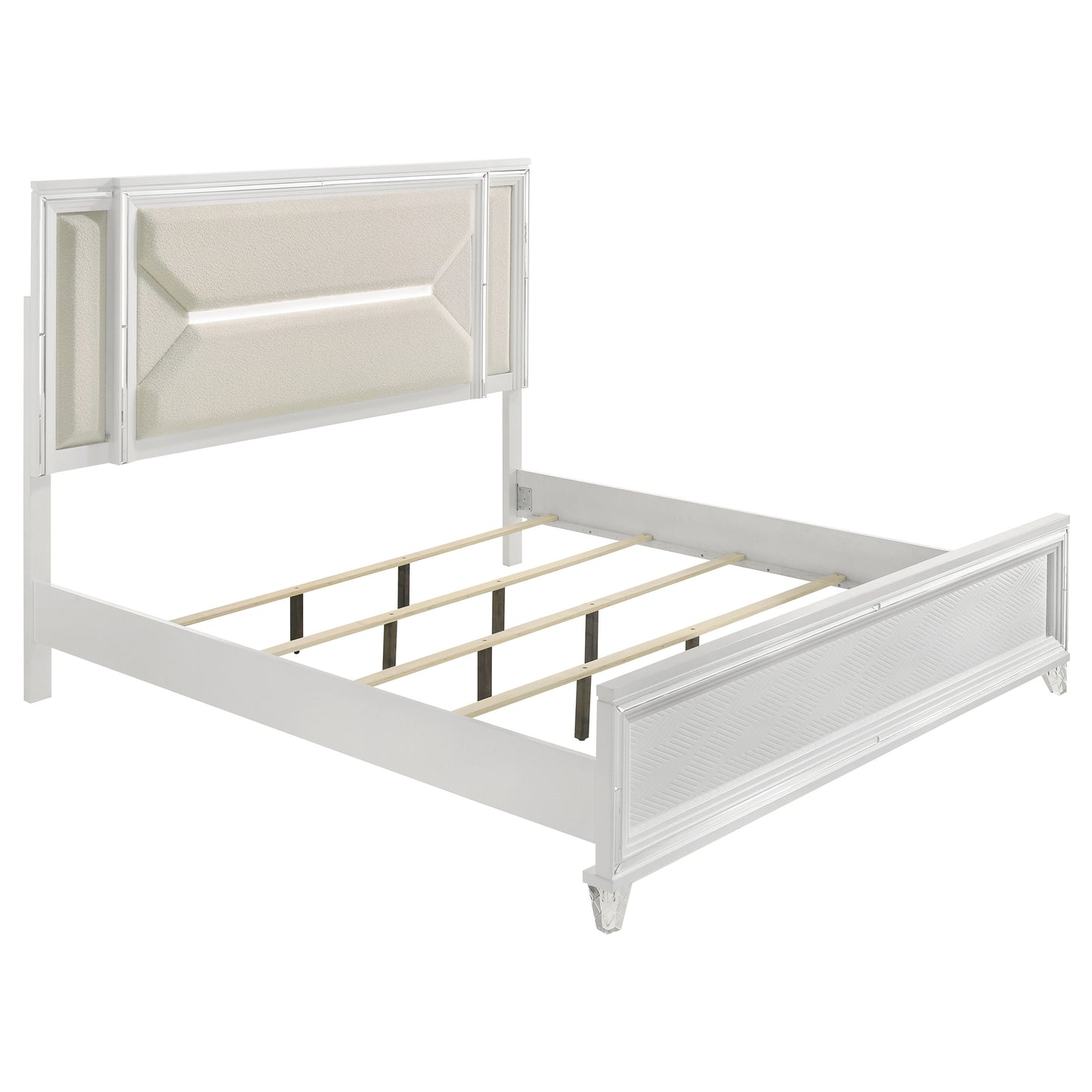 Marmore 64-inch California King Bed LED Headboard White