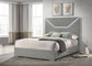 Ives Eastern King Panel Bed LED Headboard Grey High Gloss