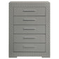 Ives 5-drawer Bedroom Chest of Drawers Grey High Gloss