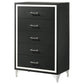 Lucia 5-drawer Bedroom Chest of Drawers Black