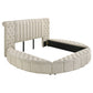 Sonya Upholstered Eastern King Round Storage Bed Ivory