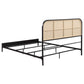 Amherst Radio Weave Rattan Metal Eastern King Bed Black