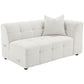 Everly Boucle Upholstered Extra Long Sofa Off White