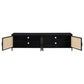 Amherst 4-door 78-inch Metal TV Stand Media Console Black