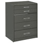 Danbury 3-drawer Makeup Vanity & Stool Set Grey High Gloss