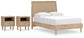 Cielden Full Panel Bed with 2 Nightstands